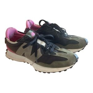 New Balance 327 Black, Pink And Olive Green Cordura  Sneakers Size 8.5
